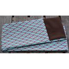 ポリ巻帯　網目(浅黄地に朱網)　裏茶