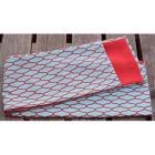 ポリ巻帯　網目(浅黄地に朱網)　裏朱