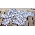 鯉口上下セット　凧人角文字　紺