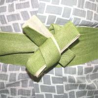 絹紬袢纏帯 銀鼠　12番