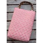 手提げバンブー(黒竹)　久保田　大入　紅色