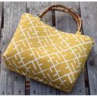 横型手提げバンブー　久保田　大入角文字　からし色